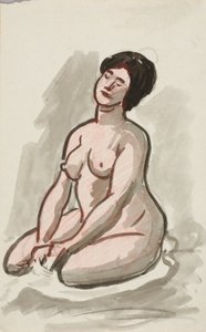 Femme nue, assise - Carl Newman