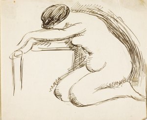 Femme nue à genoux - Carl Newman