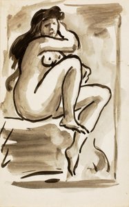 Femme nue assise