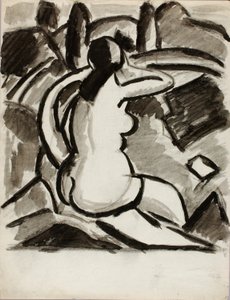 Femme nue assise - Carl Newman