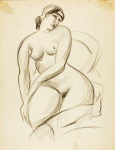 Femme nue assise - Carl Newman