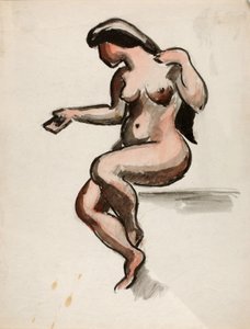 Femme nue assise