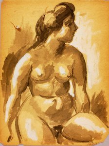 Femme nue assise