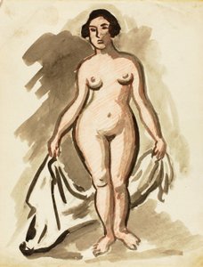 Nu féminin debout avec drapé