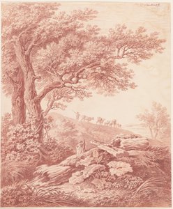 Arbres anciens dans un paysage pastoral