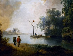 Paysage avec rivière, vers 1780 (détail)