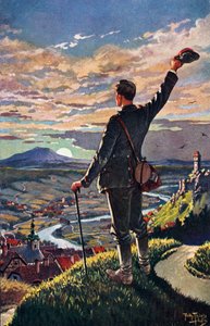 Le retour du soldat à la maison (illustration par Carl Robert Arthur Thiele)