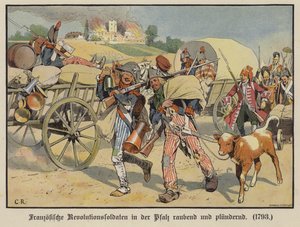 Soldats français pillant et volant dans le Palatinat - Carl Röchling