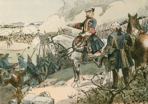 Frédéric le Grand (1712-1786) à la bataille de Hohenfriedberg en 1745
