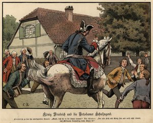 Le roi Frédéric le Grand et les écoliers de Potsdam