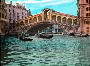 Italie, Venise, Pont du Rialto et Grand Canal, date de l