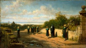 Pensionnat de jeunes filles en promenade