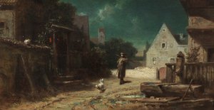 Le veilleur de nuit Veilleur de nuit au clair de lune, ou Chien et chat, vers 1870