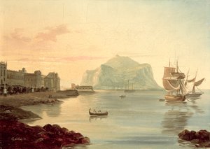 Port de Palerme avec le mont Pellegrino, 1831