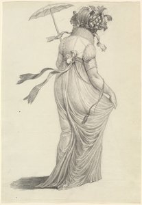 Une jeune femme à la mode vue de dos - Carl Wilhelm Kolbe