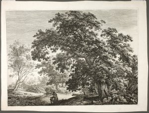 Pêcheur dans un paysage boisé - Carl Wilhelm Kolbe the elder