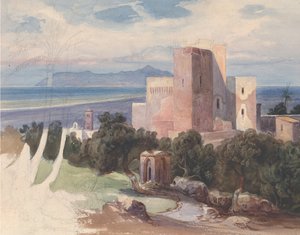 Vue sur Terracina avec le mont Circé recto..., milieu du 19e siècle
