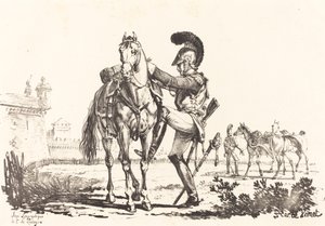Carabinier montant un cheval - Carle Vernet
