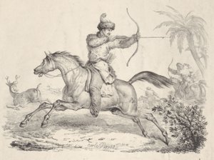 Cosaques à cheval chassant le cerf, 1821-36 - Carle Vernet