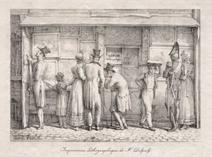 Atelier de lithographie Delpech, vers 1818 - Carle Vernet
