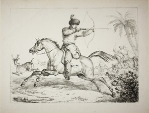 Archers kalmouks chassant le cerf - Carle Vernet