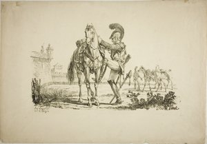 Fusilier montant à cheval - Carle Vernet