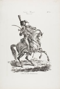 Garde royale, hussard monté et cheval n° 6