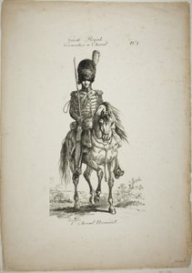 Garde royale, grenadier monté normand et cheval, n° 1 - Carle Vernet