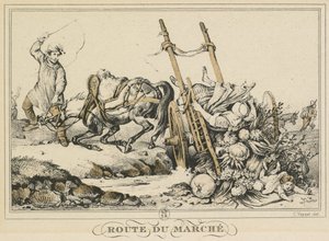 Scènes de la vie quotidienne, routes et chemins: Route vers le marché - Carle Vernet