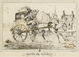 Scènes de la vie quotidienne, routes et chemins : Route de Saint-Cloud - Carle Vernet