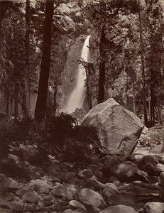 Chute inférieure de Yosemite, 1 600 pieds, vers 1872, imprimé vers 1876 - Carleton E. Watkins.