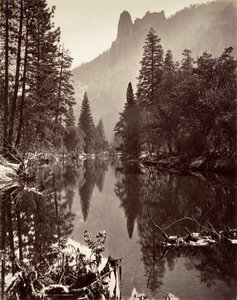 Vue en miroir du rocher Sentinel, Yosemite, vers 1872, imprimé vers 1876