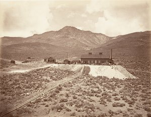 Bâtiments du tunnel de Sutro, 1875, imprimé vers 1876 - Carleton Emmons Watkins