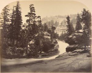 Cascade, Nevada Fall à gauche, vue au-dessus de Vernal Fall, 1861 - Carleton Emmons Watkins