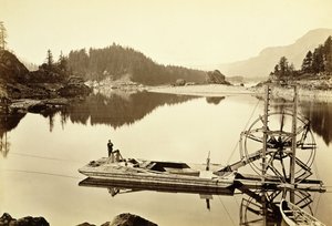 Roue à saumon flottante, Cascades, 1867