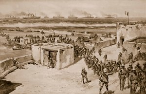 Débarquement des Troupes Italiennes après le Bombardement de Benghazi