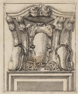 Motif architectural avec trois boucliers - Carlo Antonio Buffagnotti
