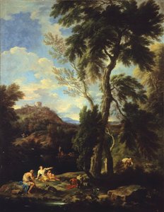 Paysage avec pèlerin