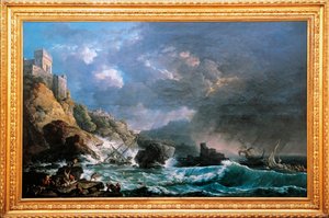 Naufrage dans une crique rocheuse, par Carlo Bonavia, Italie