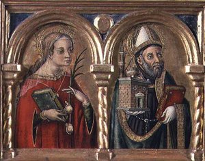 Sainte Agathe et Saint Augustin (panneau de prédelle) (détail) - Carlo Crivelli