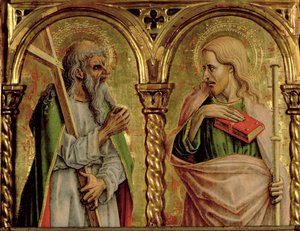 Saint André et Saint Jacques le Majeur, détail du polyptyque de Sant