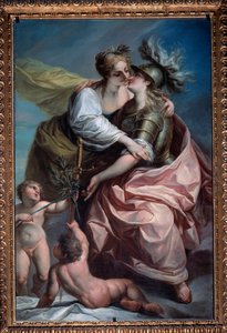 Allégorie des treize valeurs de la république : la Paix embrassant la Justice - Carlo Giuseppe Ratti