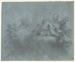 Madone avec des anges dans les nuages - Carlo Innocenzo Carlone (possibly)