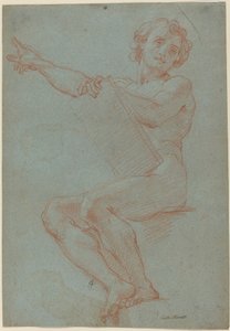 Homme assis tenant une tablette - Carlo Maratta