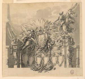 Conception pour la décoration de la façade de Saint-Pierre, Rome, pour la canonisation de Giuseppe da Copertino et Jeanne-Françoise de Chantal