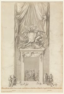Porte de San Salvatore in Lauro avec décoration pour les funérailles du roi Frédéric Auguste III de Pologne, Rome, Italie