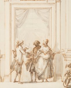 Dessin, Projet pour le portail nord, Grande Galerie, Villa Albani, Rome, Italie, 1755-56 - Carlo Marchionni