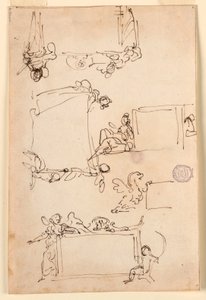 Dessin, Esquisses pour une tablette, vers 1750 - Carlo Marchionni