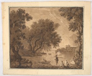Pêcheurs dans le paysage