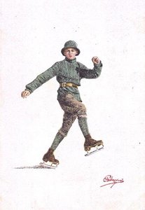 Homme seul patinant